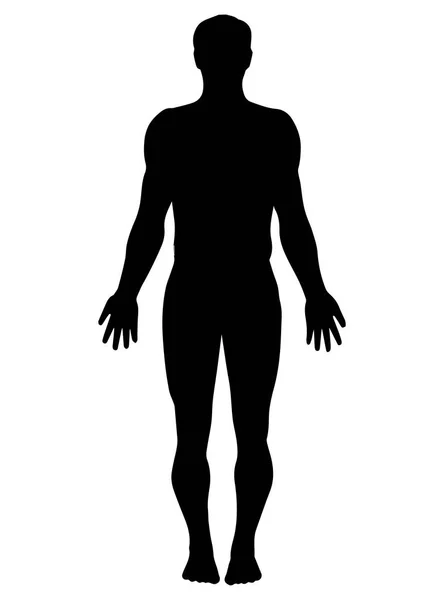 Illustration Vectorielle Homme Pleine Longueur Silhouette Isolé Sur Fond Blanc — Image vectorielle