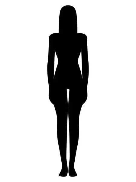Žena Celé Délce Silueta Vektorové Ilustrace Izolované Bílém Pozadí — Stockový vektor