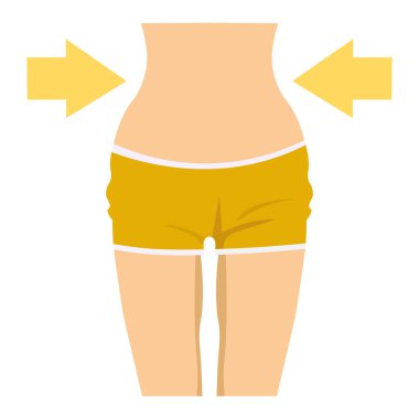 İnce kadın bel simgesi. İnce kadın bel vektör simgesi web için karikatür çizimi