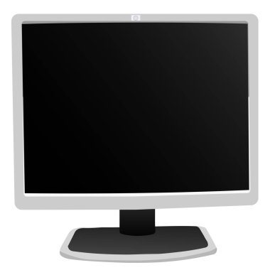 Beyaz bir arka planda vektör çizim için web tasarım şık izole monitör Pc gerçekçi