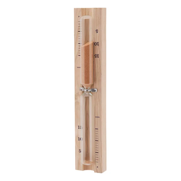 Reloj de arena de madera con bombilla de vidrio para medir el tiempo —  Fotos de Stock