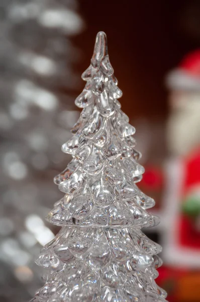 Brinquedo transparente Árvore de Natal e Papai Noel — Fotografia de Stock