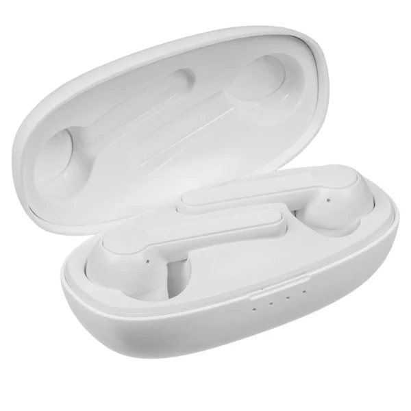 Λευκά ασύρματα ακουστικά bluetooth — Φωτογραφία Αρχείου