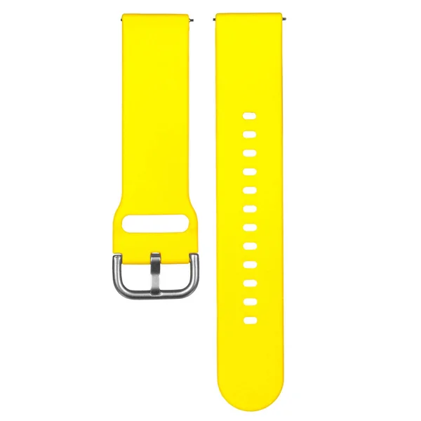 Pulseira de silicone amarelo para relógios esportivos e gadgets inteligentes — Fotografia de Stock