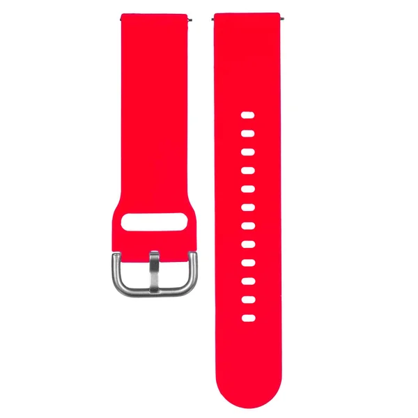 运动手表和智能小玩意用红硅胶带 — 图库照片