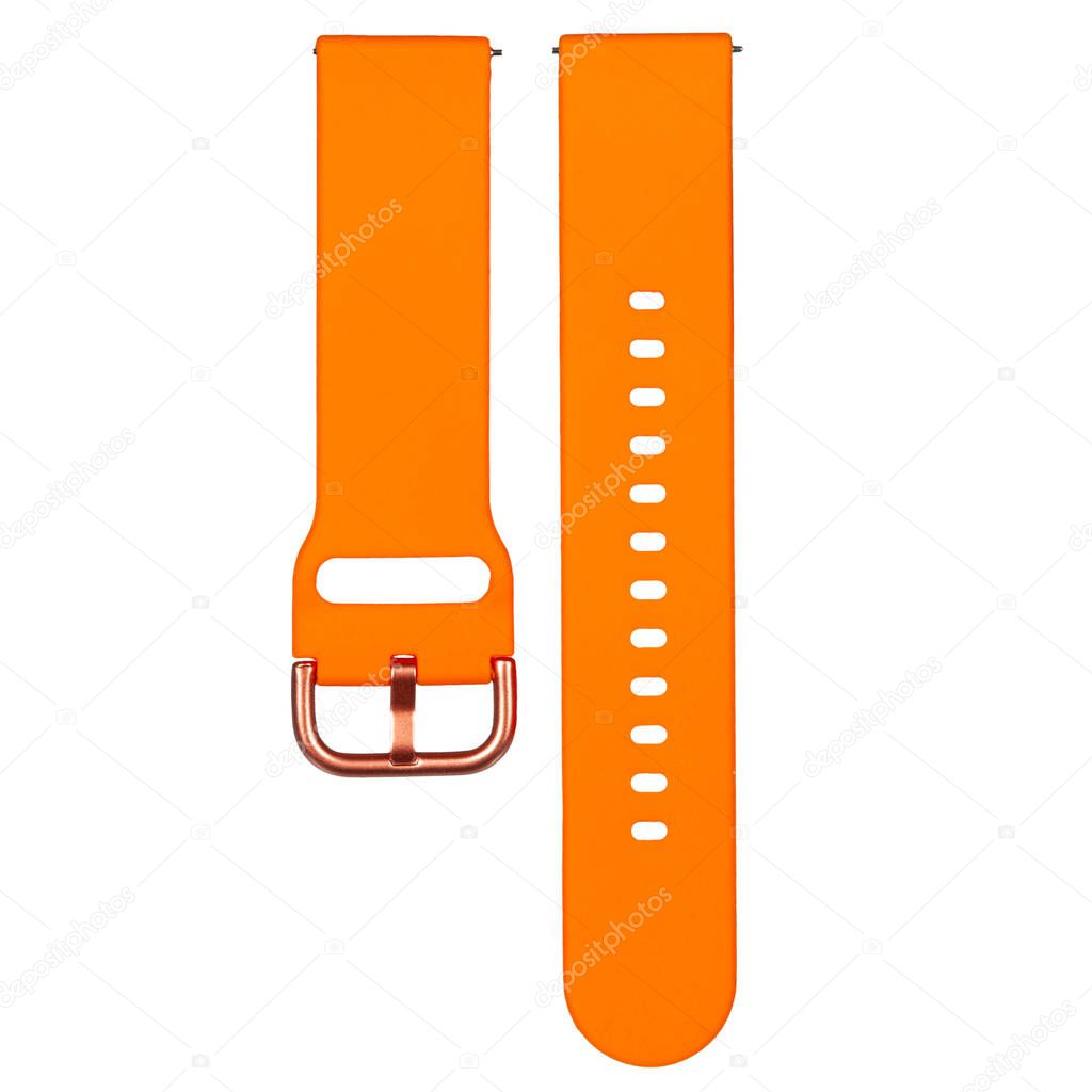Orange silicone strap for sports watches and smart gadgets