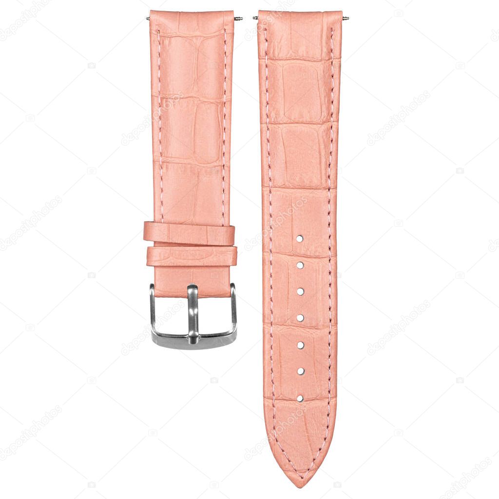 Watch strap pink leather texture, color, wide