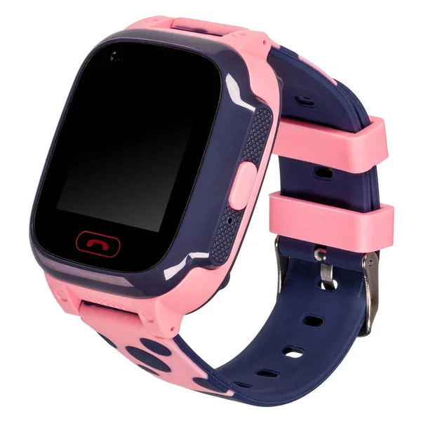 Smart Watch Bambini Ragazza Con Uno Schermo Nero Piatto Vuoto — Foto Stock