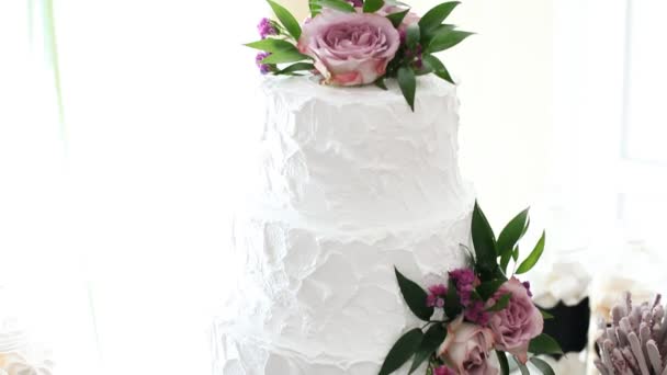 Десерты для свадьбы — стоковое видео