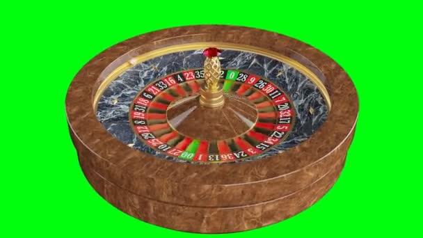Roue Roulette Américaine Pour Casino Sur Fond Vert — Video