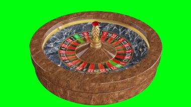 Yeşil bir arka plan üzerinde casino için Amerikan rulet tekerleği