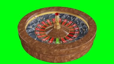 Yeşil bir arka plan üzerinde casino için Amerikan rulet tekerleği