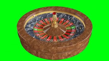 Yeşil bir arka plan üzerinde casino için Amerikan rulet tekerleği