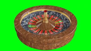 Yeşil bir arka plan üzerinde casino için Amerikan rulet tekerleği