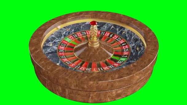 Roue Roulette Américaine Pour Casino Sur Fond Vert — Video