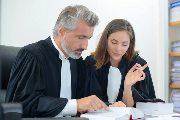 Judges in office and judge — Stock Photo, Image