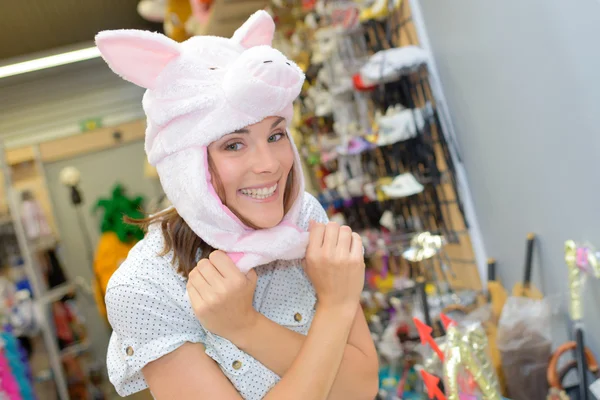 At a fancy dress store Stock Picture
