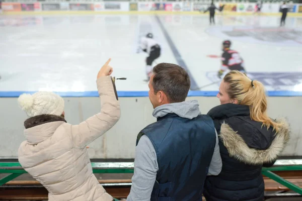 Cheering a game of ice hockey — Stock Photo, Image