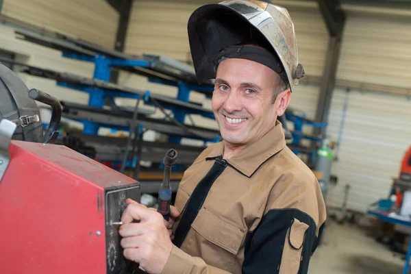 welder happy and ready to work