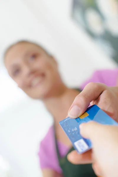 Paying by card and account — Stock Photo, Image