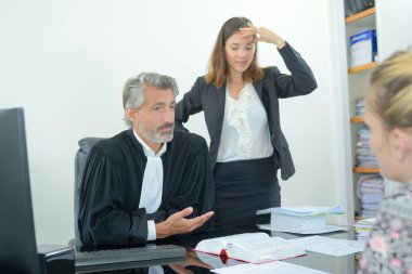 judge and client and judge clipart