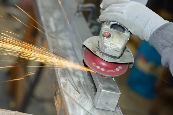 Precise metal polishing and work — Stock Photo, Image