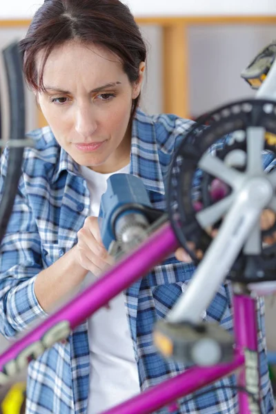 Reparatur des Fahrrads — Stockfoto