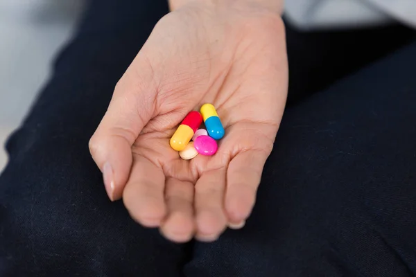 Handful of pills and pill — Stock Photo, Image