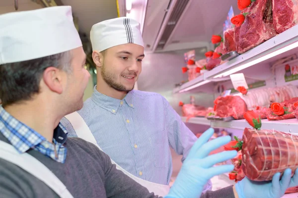 Handling the meat and work — Stock Photo, Image
