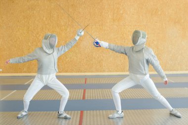 Fencing duel and fencing clipart