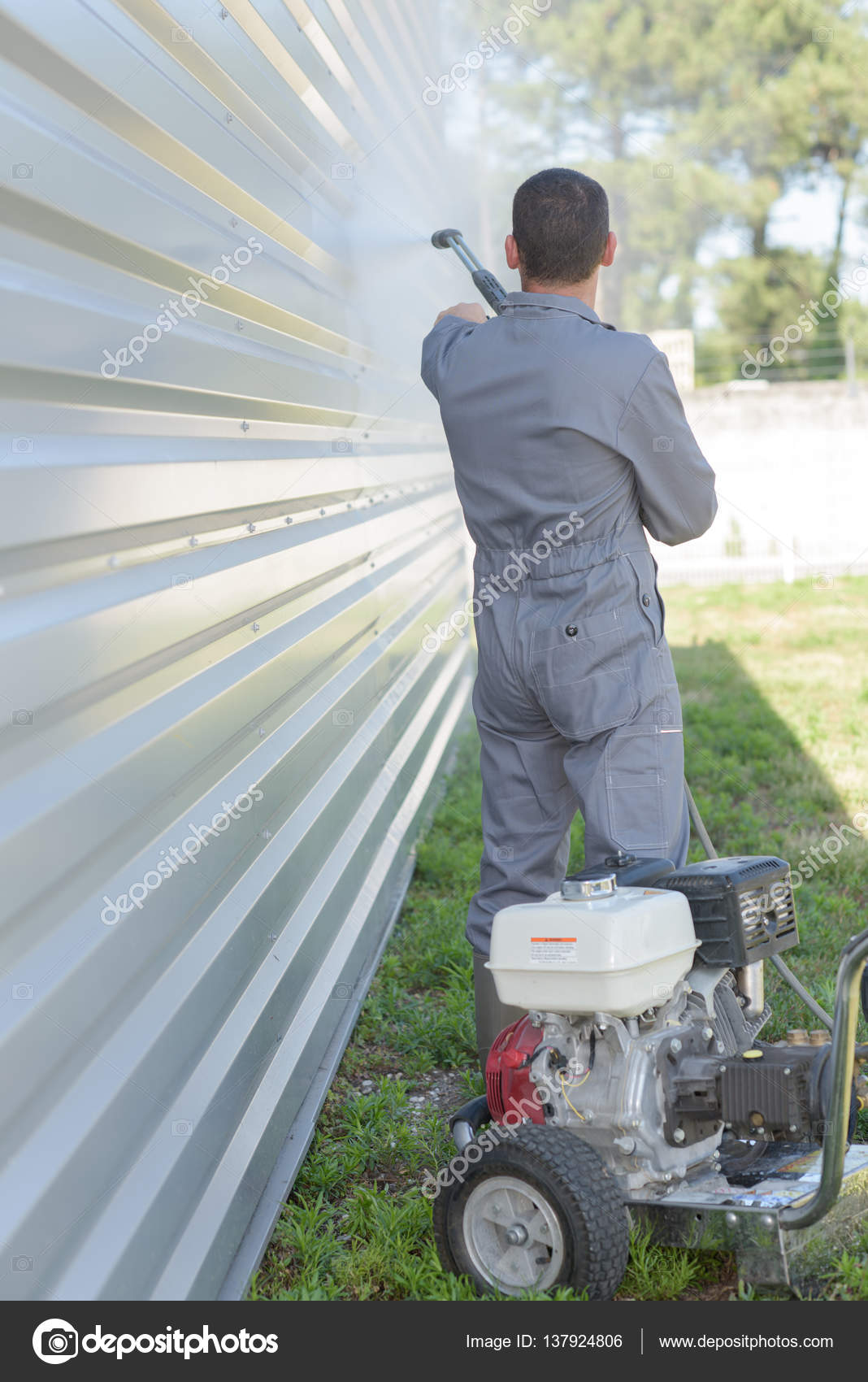 Industrial cleaner and man — Stock Photo © photography33 137924806