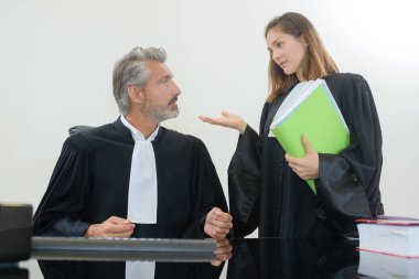 lawyer with judge and lawyer clipart