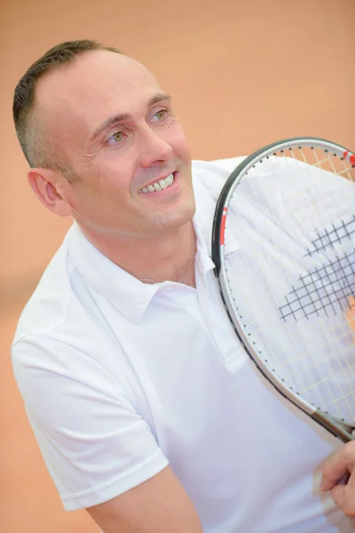 Tennis model posing and tennis — Stock Photo, Image