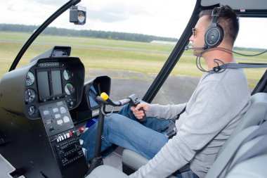 helicopter pilot flying and helicopter clipart