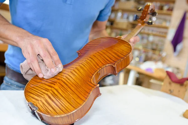 Протирая скрипку и лютню — стоковое фото