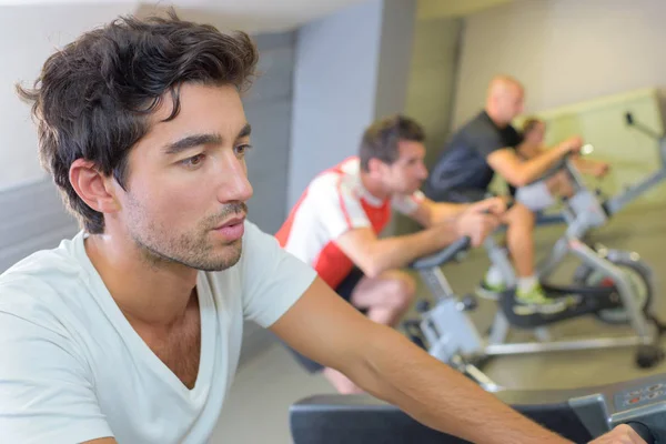 Indoor cycling class and indoor — Stock Photo, Image