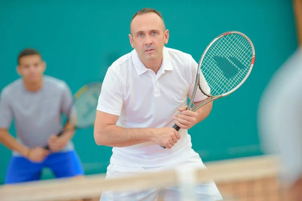 Partido de tenis dobles partido — Foto de Stock