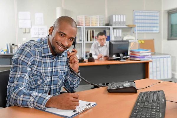 Happy service and bald — Stock Photo, Image