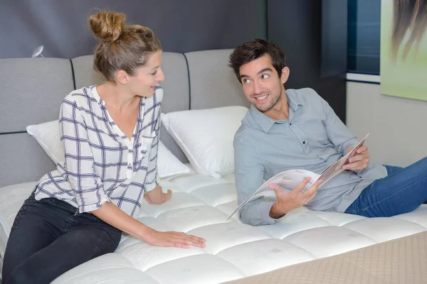 The comfortable bed and boutique — Stock Photo, Image