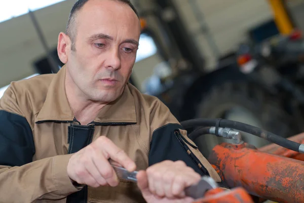 İş yerinde tarım makinist — Stok fotoğraf