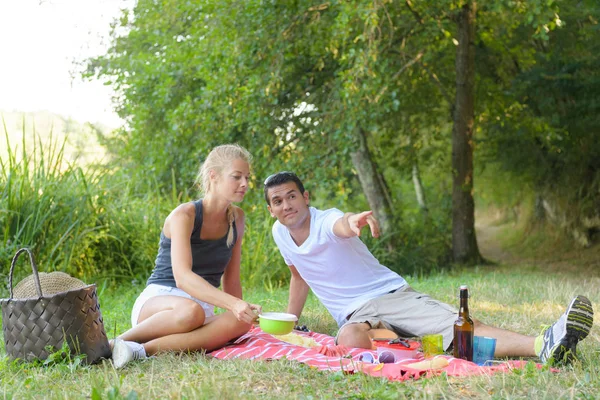 Par på picknick — Stockfoto