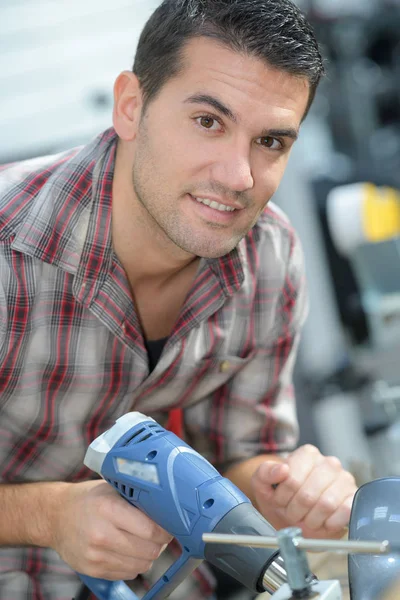 Electrician on construction site — Stock Photo, Image