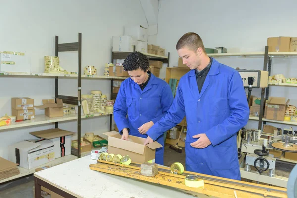 Werknemers bij de levering in het kantoor — Stockfoto