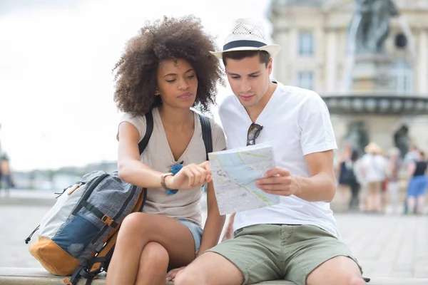 Schönes Paar Backpacker Tourist — Stockfoto