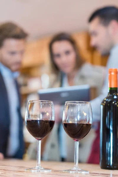 Glasses with red wine — Stock Photo, Image