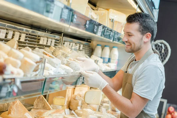 Nevera llena de queso — Foto de Stock