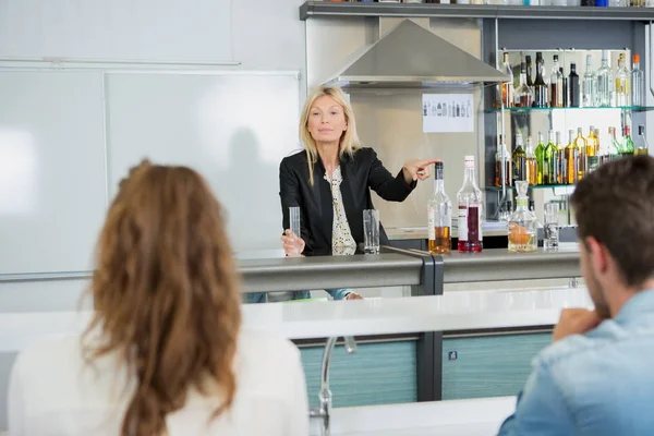 Adult student in business class with teacher — Stock Photo, Image