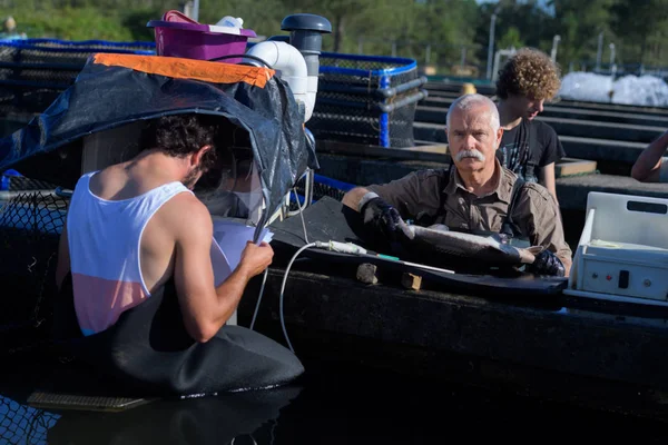 Presso l'azienda di pesca — Foto Stock