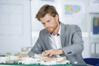 architect working on model clipart