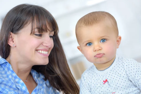 Cute happy family mother and baby — Stock Photo, Image